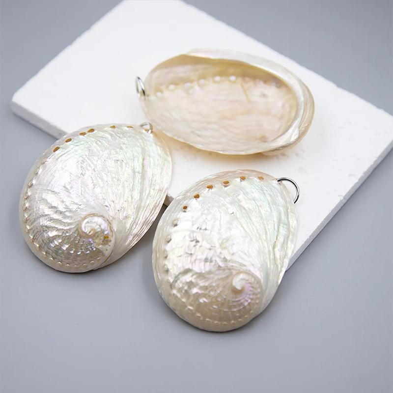 1 Stück DIY Damen Halskette Geschenk Zubehör Weiß Natürliche Abalone Muschel Anhänger Tropfenform Für Schmuckherstellung