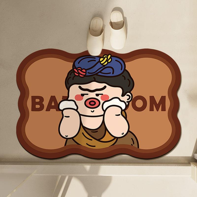 

Диатомовый коврик для пола, мультяшный, для двери ванной комнаты, влаговпитывающий, быстросохнущий, износостойкий для дома 40X60cm 15.7X23.6in