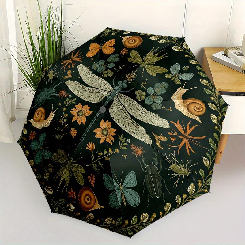 Nature-Inspired  Umbrella, Portable 3-Fold Compact Umbrella,Christmas Gift ES371