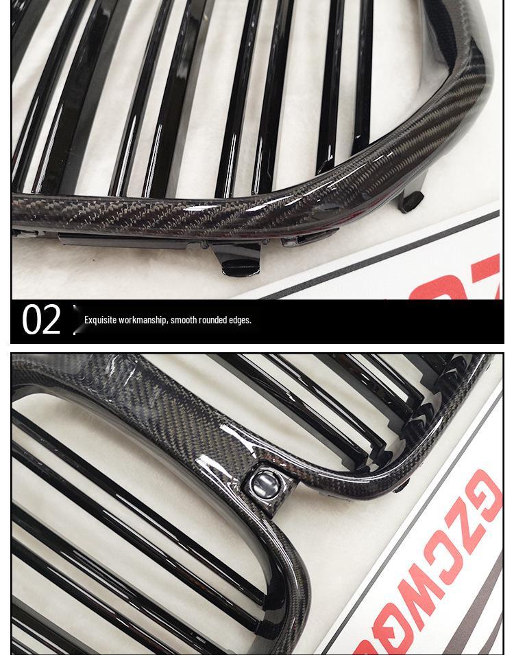 Glänzend Schwarzer Kohlefaser-Kühlergrill für Vor-Facelift BMW X5 G05 - Einzel- oder Doppellinien-Stil