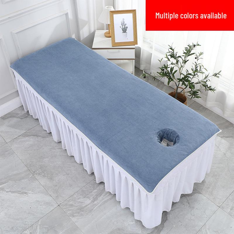 Gray Large Soft Absorbent Beauty Salon Bed Towel with Hole