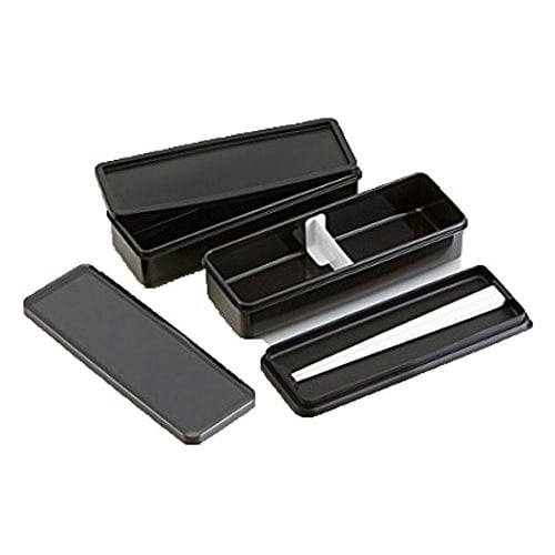 Skater Lunch Box 2 Tiers with Silicone Inner Lid 900ml Large Capacity Lunch Box Masterpiece Black for Men Made In Japan SSLW9