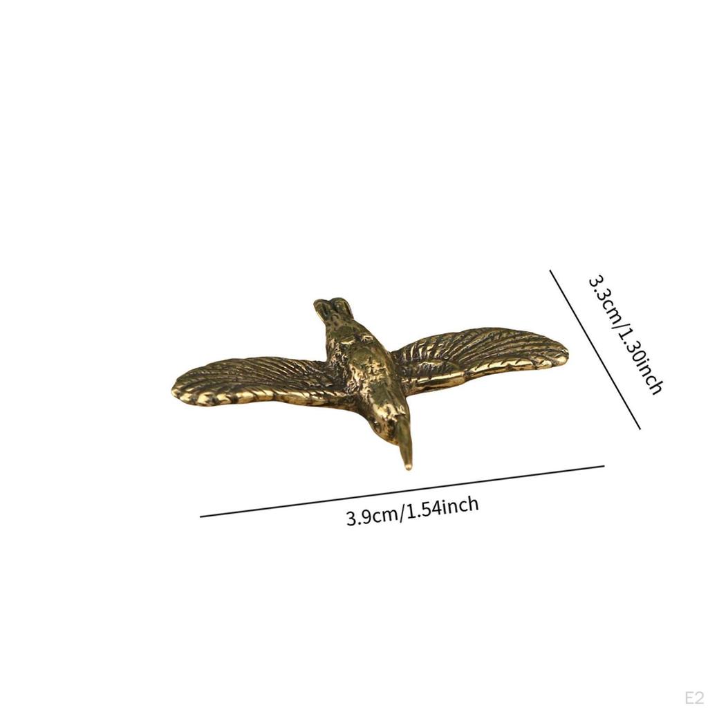 Brass Bird Statue Miniature Figurine Creative Vintage Design Tabletop Souvenir Ornament Tea Pet