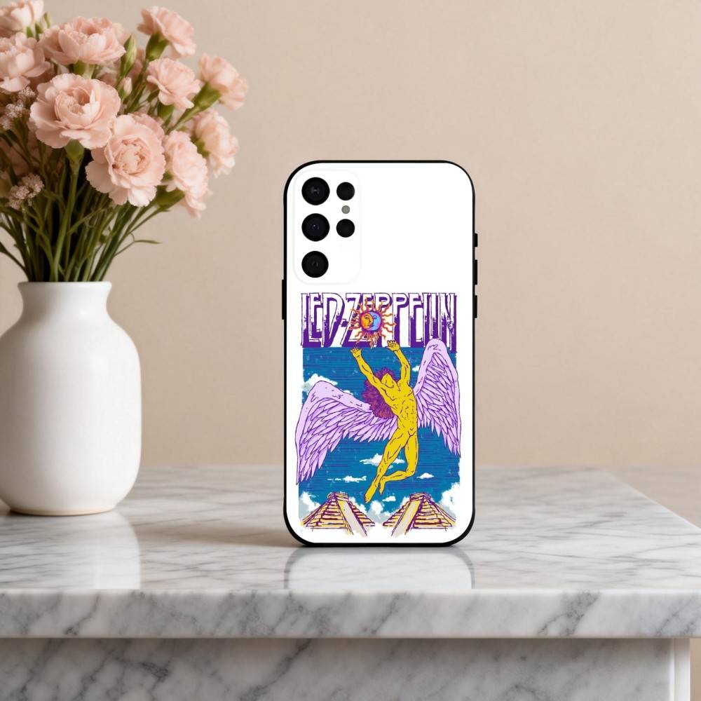 Rockin L-Led Z-Zeppelin BAND Phone Case For Samsung S25,S24,S21,S22,S23,S30,Ultra,S20,Plus,Others Soft Black Cover