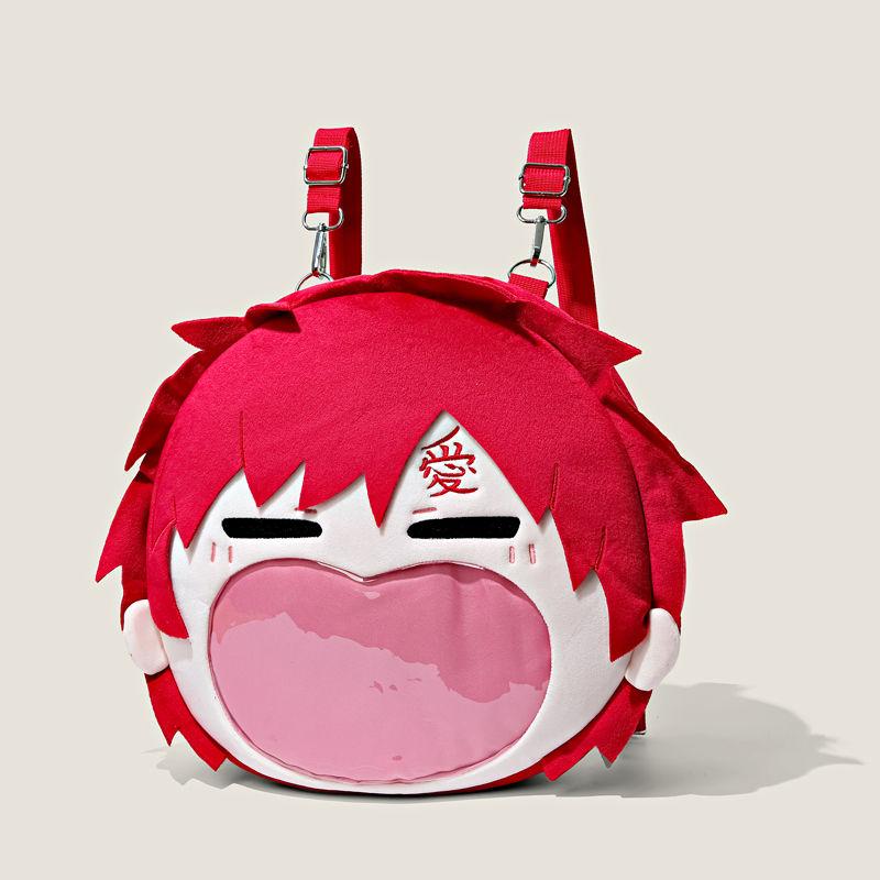 Naruto Gaara Plush Itabag Transparent Display Crossbody Bag Anime Merchandise Storage Commuter Versatile Gift