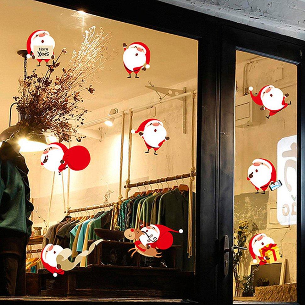 KC Christmas Wall Sticker Shop Glass Door Window Sticker Shopping Mall