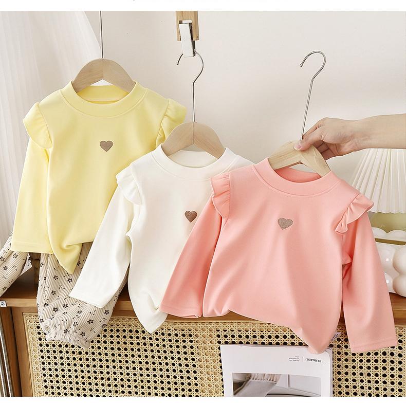 Mädchen Langarmshirt Schlichtes Kinder Base T-Shirt Pullover