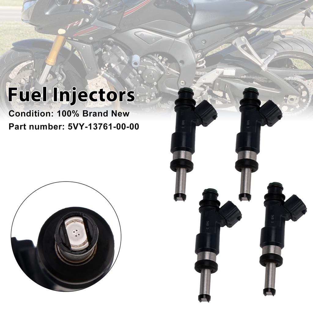 4PCS 5VY-13761-00-00 Fuel Injectors For Yamaha YZF-R1 2004-2006 FZS10