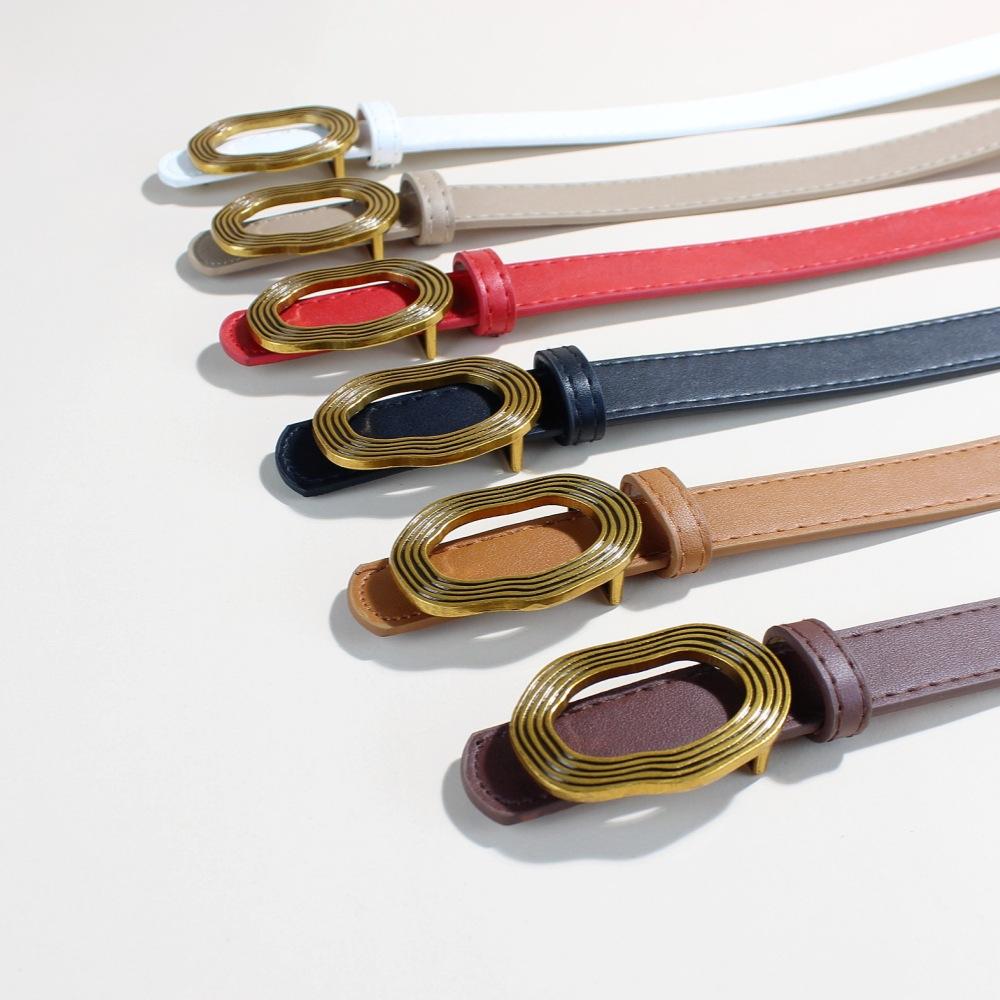 Belt Ladies Decorative Fine Belt Women'S Dress Skirt Smooth Buckle Women'S Belt