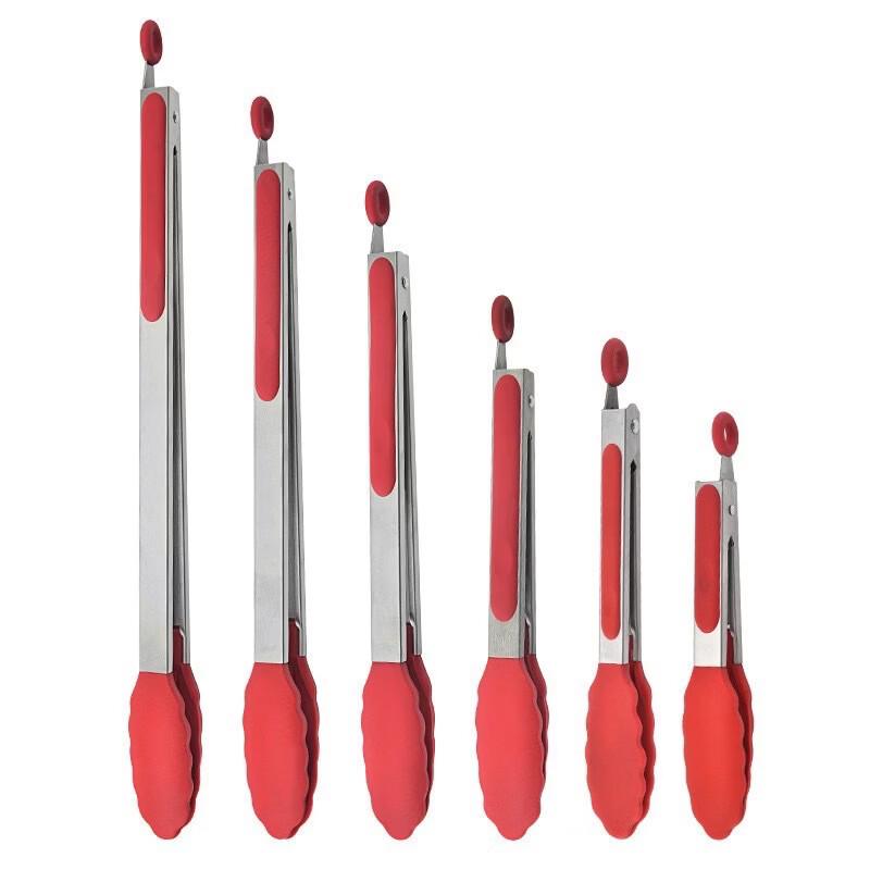 Wutuo 9-Zoll Edelstahl Silikonspitze Lebensmittelzange