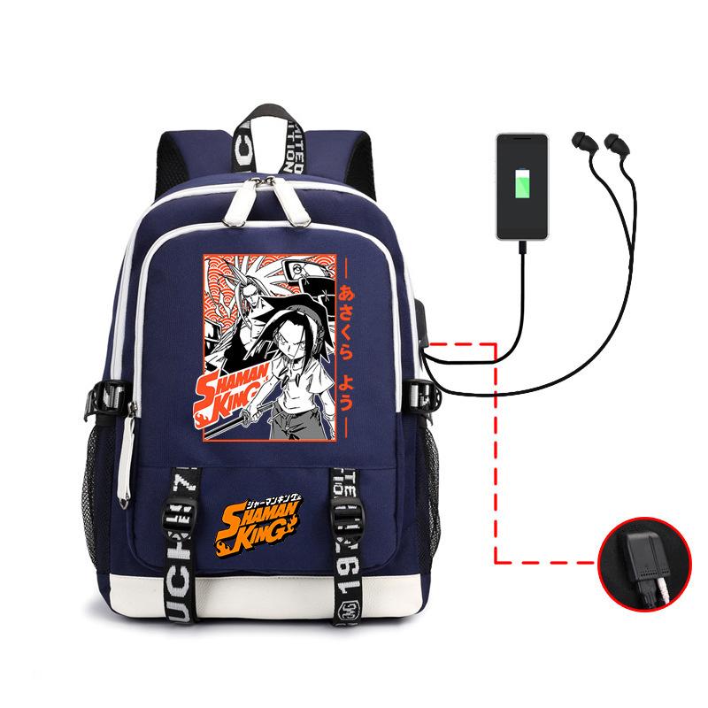 Trendy Backpack, Riman Psychic King Printed Large-Capacity Usb Backpack, Outdoor Men'S Student Bag.