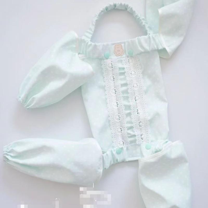 

Pet dog dust-proof pants dirt-proof pants four-legged cover autumn models go out walking lace sleeves than bear teddy small dog M chest 40 back 30 about 5-3 kg