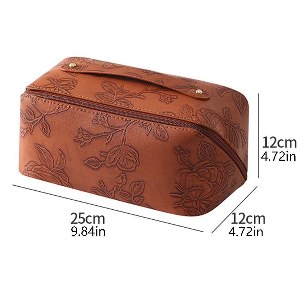 Vintage Travel Makeup Bag Large Capacity Toiletry Organizer  Skincare Bag