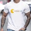 Summer Men's T-shirt 100% Cotton Loose Comfortable Casual Solar System Planet Print Round Neck Short Sleeve T-shirt Top