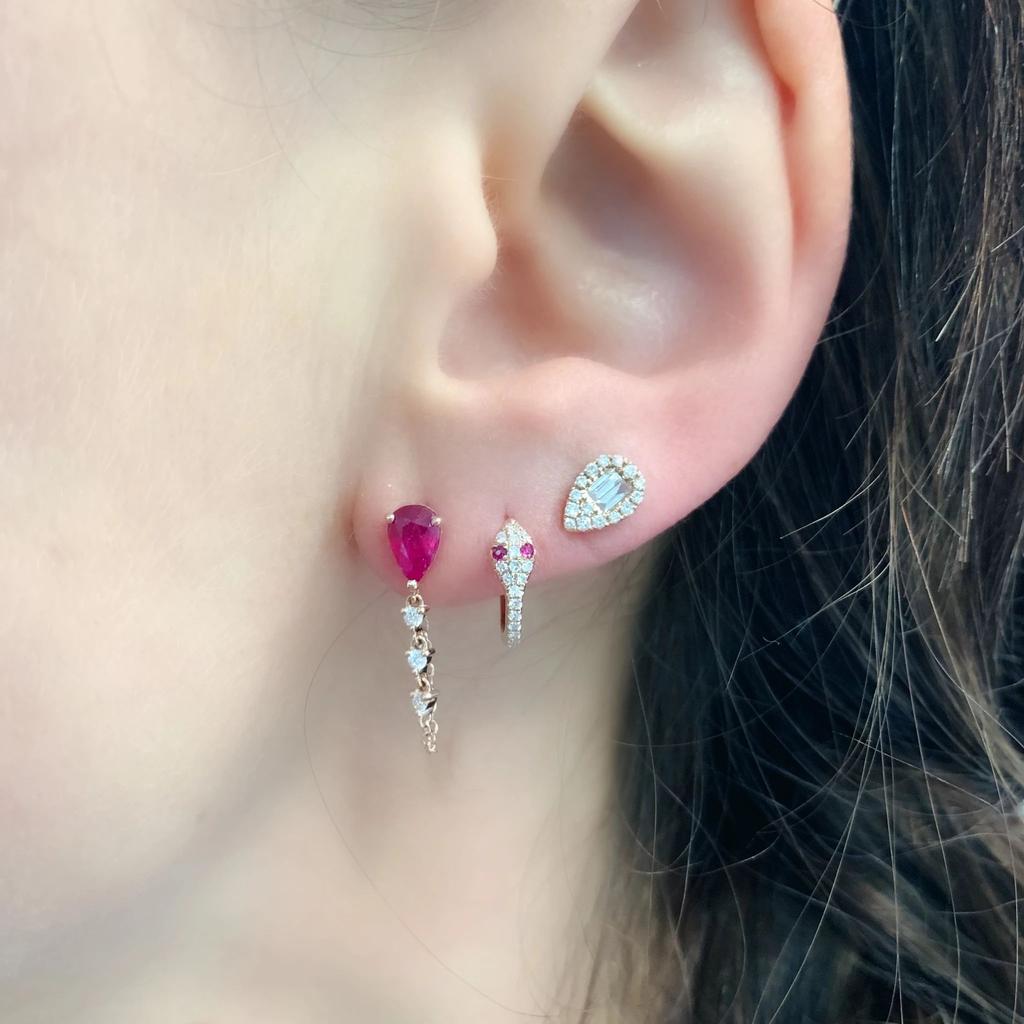 Colorful Tear Drop Cz Tassel Chain Earring Elegance Romantic Girlfriend Gift Fashion Jewelry