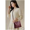Women's Fashion Soft Leather Bucket Bag Large Capacity Shoulder Crossbody Bag For Middle-Aged Ladies