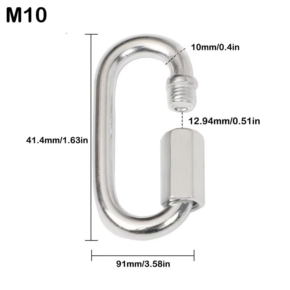 New 304 Stainless Steel Quick Link Oval Heavy Duty Rope Connector D Shape Locking Carabiner Clip Hammocks