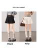 2025 Versatile College Style High Waist Pleated Skirt with Double Belt - Slimming & Anti-Exposure