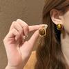 2025 Retro Fashion Geometric Stud Earrings in Tiger Eye & Cat Eye for Women