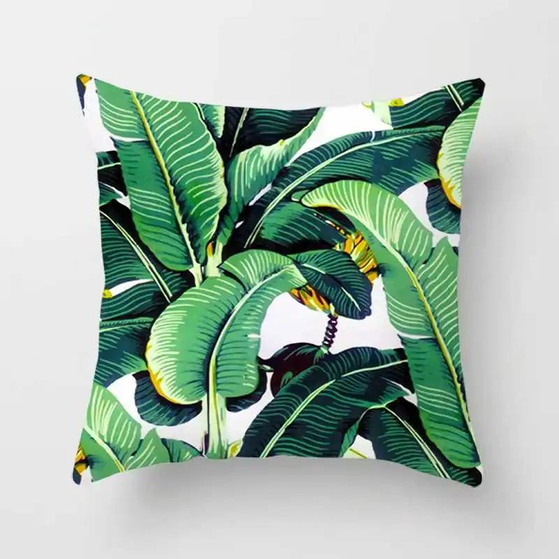 Tropical Plants Cactus Monstera Summer Decorative Throw Pillows Cushion Cover Palm Leaf Green Home Decor Pillowcase
