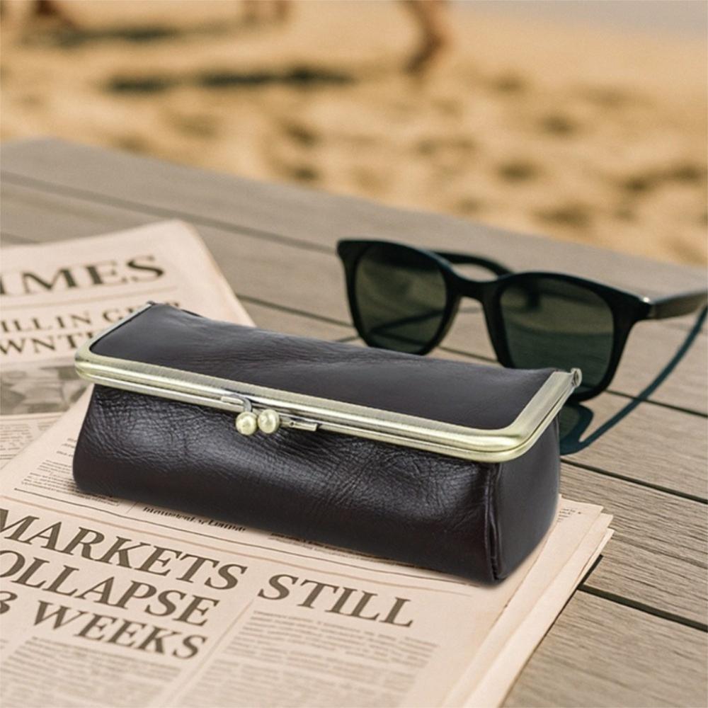 Genuine Leather Eyeglass Bag Durable Glasses Protector Fashion Glasses Case for Sunglasses