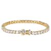 Stainless Steel Tennis Bracelet With Full Zirconia Crystals Minimalist Geometric Design Unisex Fashion Jewelry