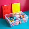 Aufsteckbare Baustein-Aufbewahrungsbox mit großem Fassungsvermögen, transparentem Klebebanddeckel, klassifizierte und organisierte Spielzeug-Aufbewahrungsbox