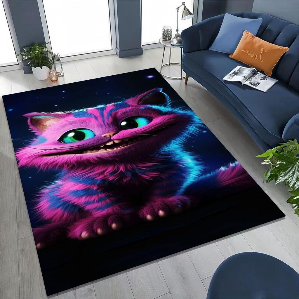 Dream Cheshire Cat Alice in Wonderland Cartoon Rug for Bedroom Living Room Sofa Home Doormat Decor, Large Kid Non-slip Floor Mat