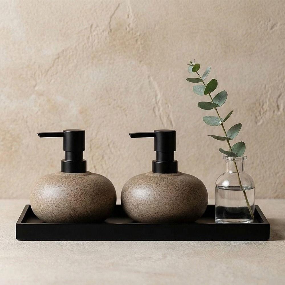 Coarse Pottery Press Bottle Stone-Textured Lotion Bottle Shampoo Soap Dispenser  Bathroom