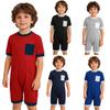 Unisex Kids Adaptive Clothing Anti-Strip Back Invisible Zipper Romper Short Sleeve Contrast Color Thigh Length Jumpsuit