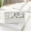 Silent Smart Clock LED Electronic Desk Clock with Digital Weather Thermometer Hygrometer and Date Display in Transparent Design