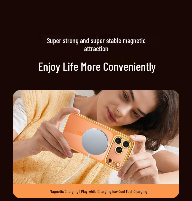 iPhone 17 Pro Max Case: Two-Color Electroplated, Magnetic, Transforms into All-Inclusive Transparent Protective Shell