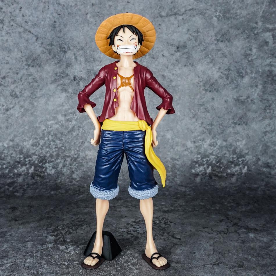 26cm One Piece Anime Figur Selbstbewusst Lachend Luffy Wechselbare Actionfigur Puppe PVC Modell Spielzeug Sammlung Geschenke