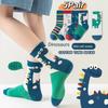 5 Pairs Dinosaur Children Socks Cute Green Giraffe Soft Cotton Boys  Spring Autumn Kids Tube Socks Student Sports Socks
