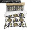 Sun Duvet Cover Colorful Mushrooms Bedding Burning Sun Comforter Cover Halloween Skull Hippie Style Bedding Bedroom Decoration