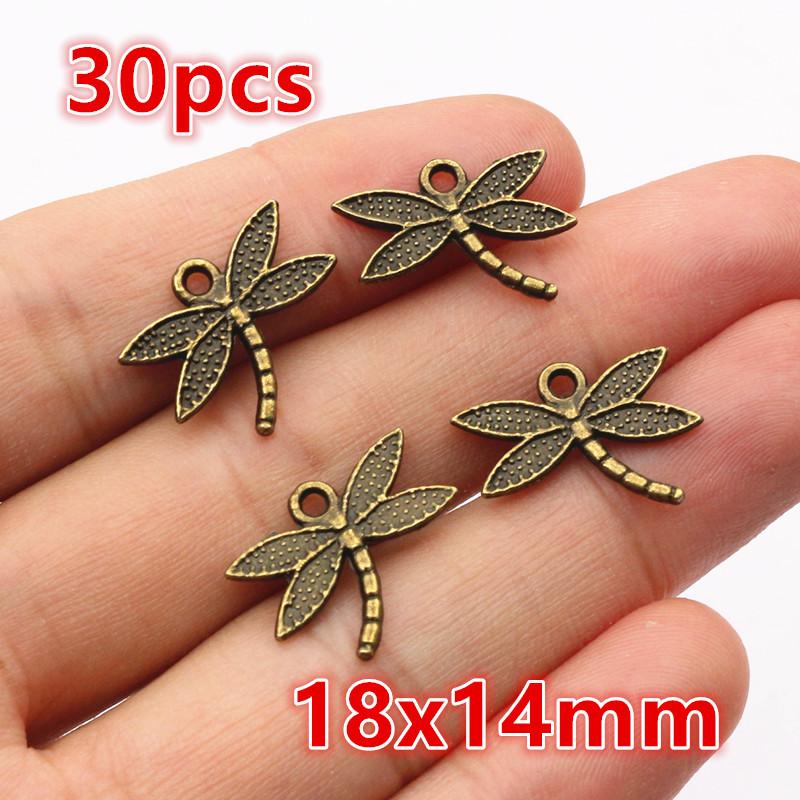 19x16mm 30pcs Antique Silver Plated Bronze Plated Dragonfly Handmade Charms Pendant:DIY for bracelet necklace