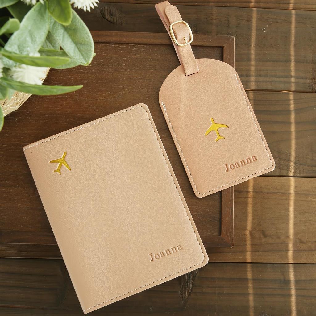 Personalized Artificial Leather Passport Holder Custom Name Foldable Lightweight Luggage Tag Ideal for Outings and Travel Gifts