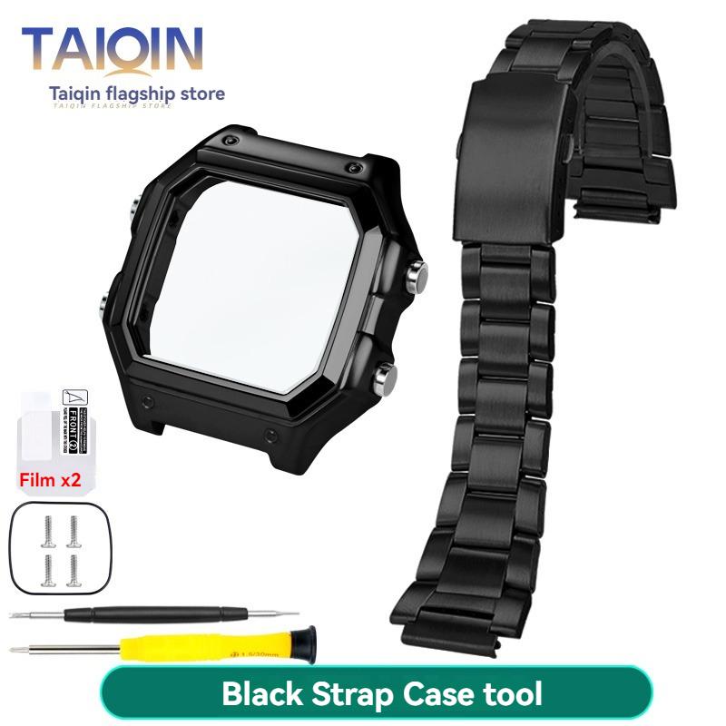 AE1200 Watch Case For Casio 3299 AE-1200WH Stainless Steel Modified Metal Shell with Waterproof Ring Black Silver Watch Case