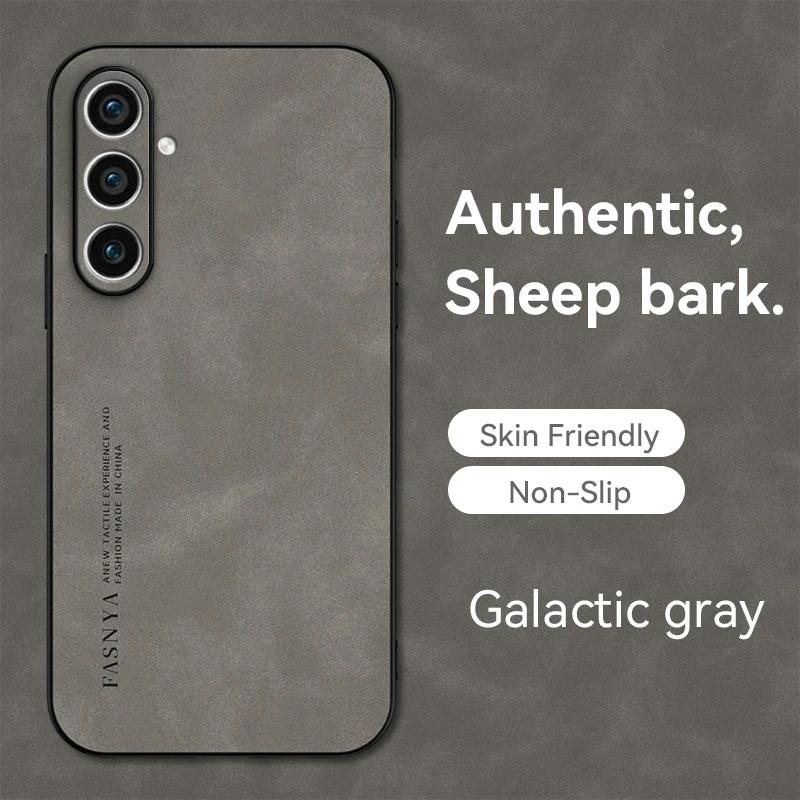 Шкіряний чохол з овчини для Samsung Galaxy S23 S23Ultra S22 S21 S20 S10 S9 Plus S23FE Note 20Ultra 10 9 8 Розкішна матова задня кришка