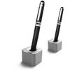 Creative Mini Aluminum Pen Holder office supplies Square Shape Metal Pen Stand Non-slip Pencil Slot