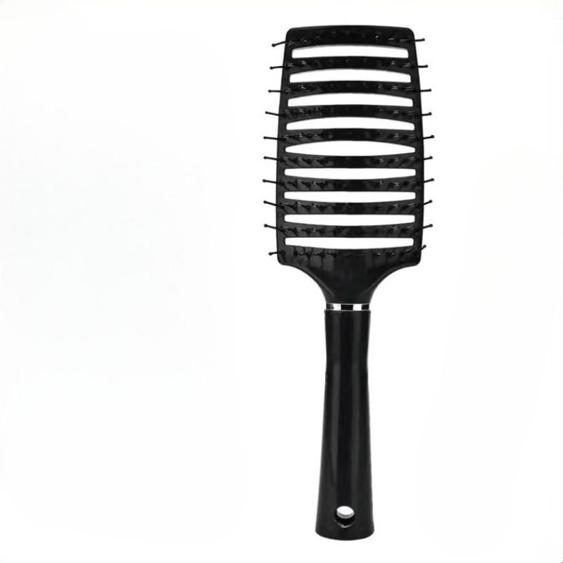 

1 шт. Розовые эластичные массажные расчески с полыми зубьями, расческа для волос, массажные расчески для кожи головы, распутыватель, инструмент для быстрой сушки феном и укладки волос чёрный