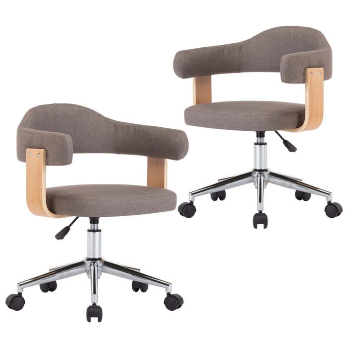 VidaXL 2x Bois Courbé Chaises Pivotantes à Dîner Sièges de Salle à Manger Repas Salon Chambre Bureau Cuisine Intérieur 3054905