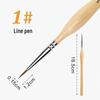 Wolf Hair Fine Line Brush - Black Triangular Birch Handle for Nail Art and Watercolor Detailing