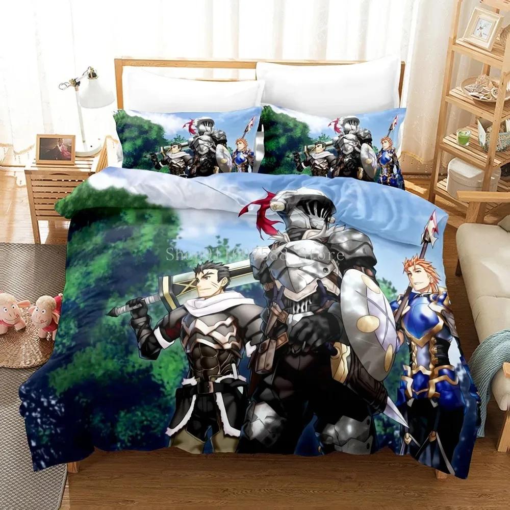 Comforter Bedding Set Anime Goblin Slayer And Lovely Bedclothes Queen King Size For Kids Adults Bedroom Decor