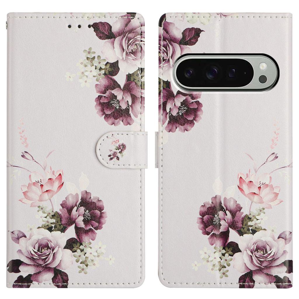 For Google Pixel 9 Pro XL Case PU Leather Wallet Phone Cover with Stand Pattern Painted