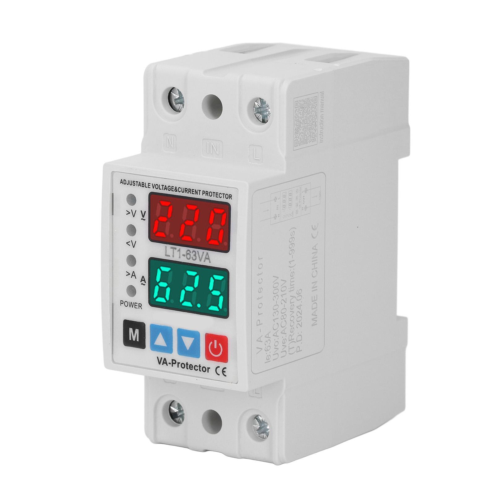 

Защита от перенапряжения AC220V 63A Двойной дисплей Магнитное удержание Самоповторяющееся напряжение