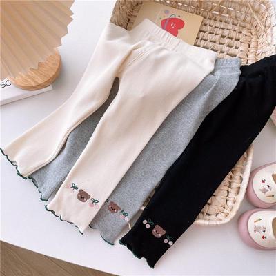 Leggings amincissants à volants brodés pour filles - Automne 2025 Style coréen