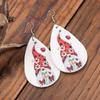 Christmas Gnome & Daisy PU Leather Earrings - Festive Gift
