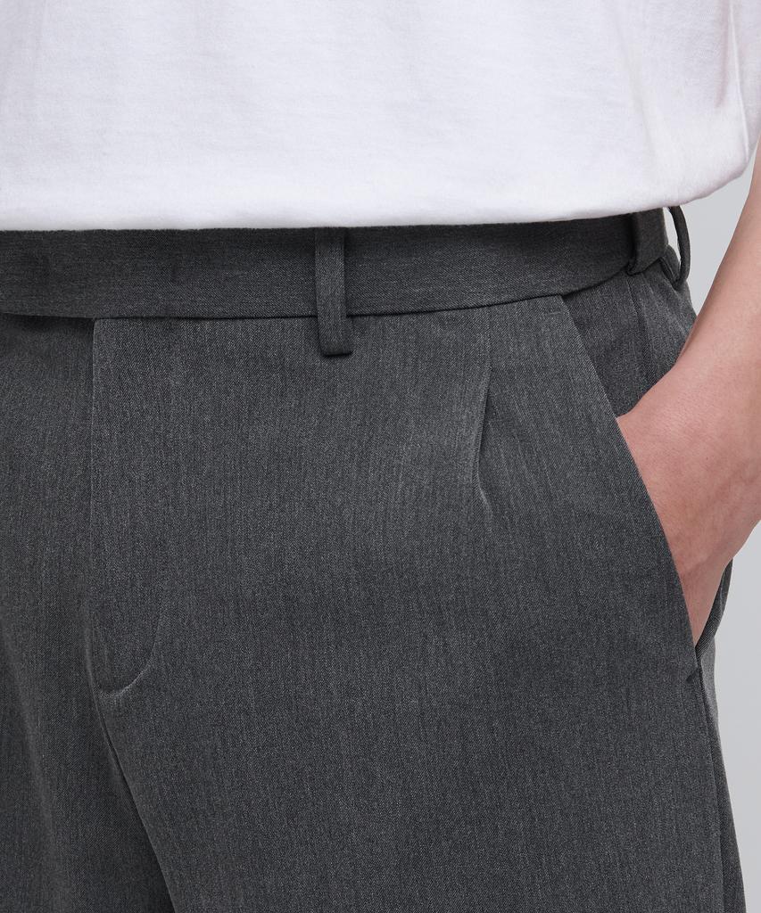 MUSINSA STANDARD Wide Hidden Banding Crop Slacks [Medium Gray]