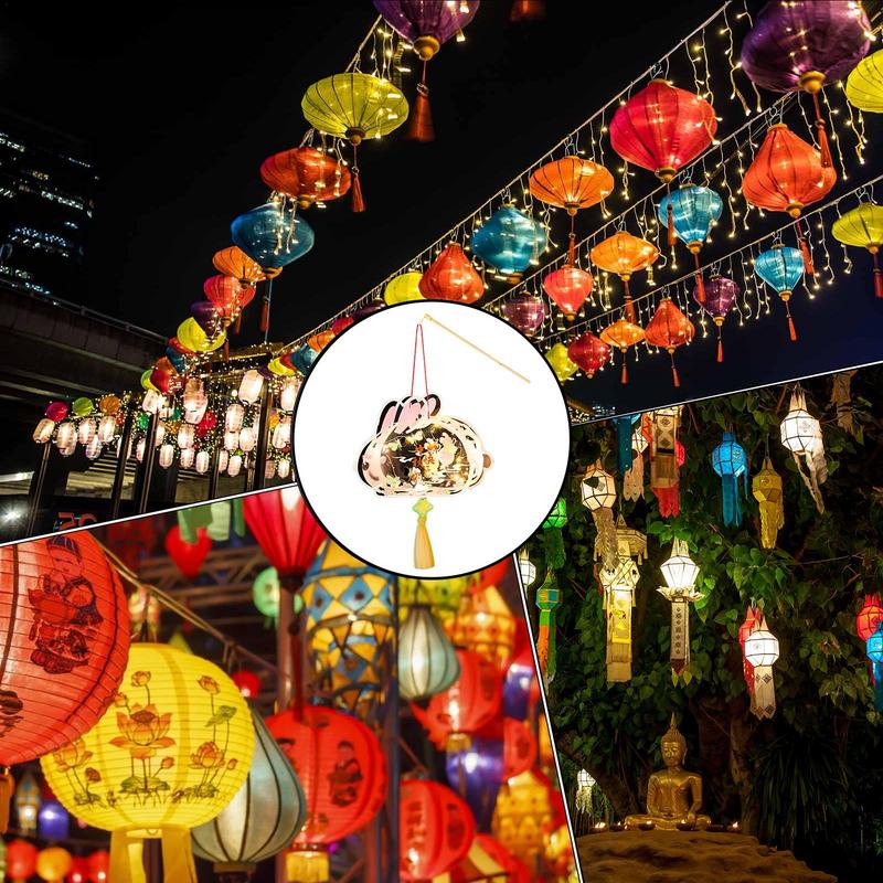 Przenośne Chińskie Lampiony Papierowe Chińska Tradycyjna Ręczna Lampa Dekoracja Świąteczna Sztuczny Lampion LED Ręczny Festiwalowy Papier